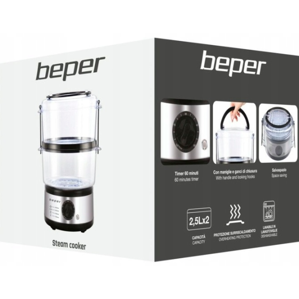 Aparat de gătit cu aburi Beper BC.261 500 W / Black-Silver photo 5