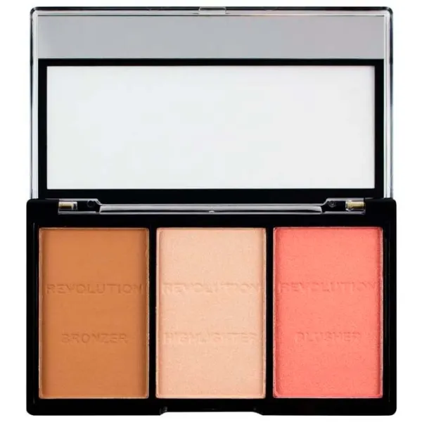 Бронзатор Revolution Ultra Brightening Contour Kit Коричневый-Бежевый-Розовый / C01 photo 1