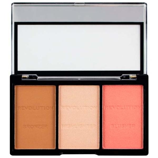 Бронзатор Revolution Ultra Brightening Contour Kit Коричневый-Бежевый-Розовый / C01 photo 1