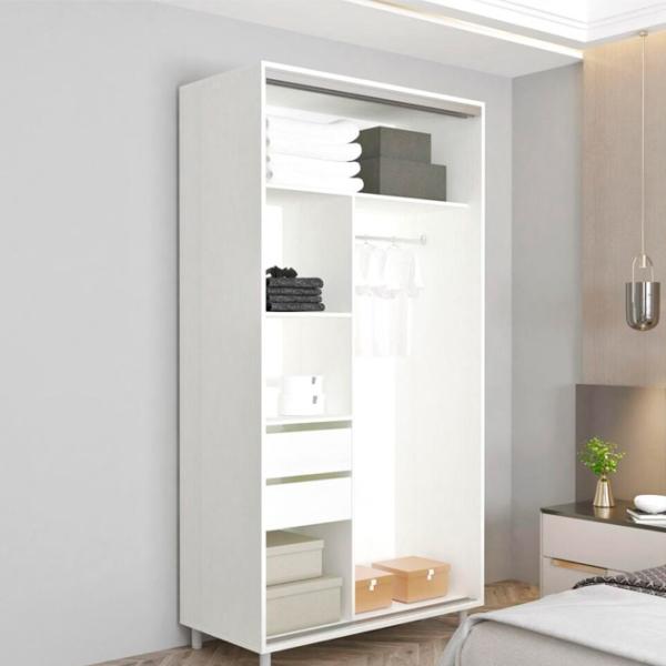 Шкаф Mobildor-Lux ARON S K1 130 x 60см x 210 / ЛДСП / Белый photo 3