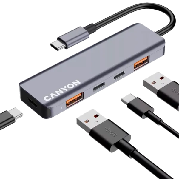 Adaptor Canyon DS-18 USB Type-C / Gray photo 5