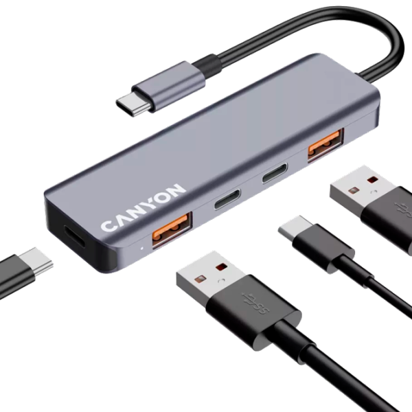 Adaptor Canyon DS-18 USB Type-C / Gray photo 5
