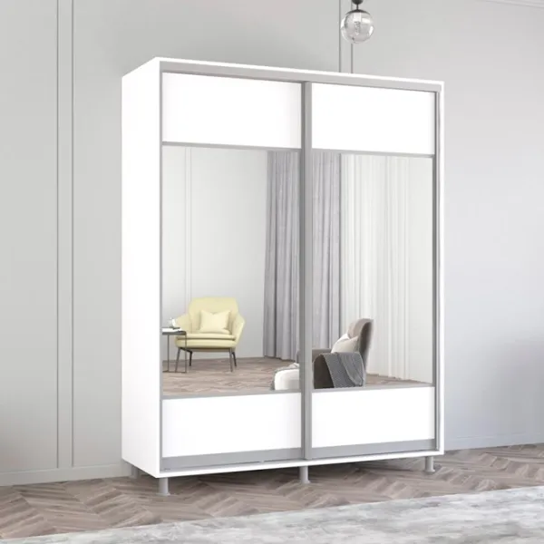 Шкаф Mobildor-Lux ARON S K1 180 x 60см x 210 / ЛДСП / Белый photo 3