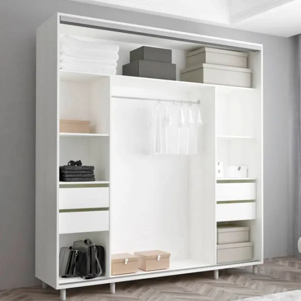 Dulap Mobildor-Lux ARON S K1 200 x 60 x 210 / PAL / Alb photo 2