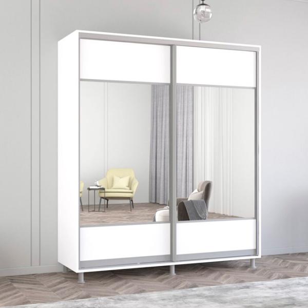 Шкаф Mobildor-Lux ARON S K1 190 x 60см x 230 / ЛДСП / Белый photo 3