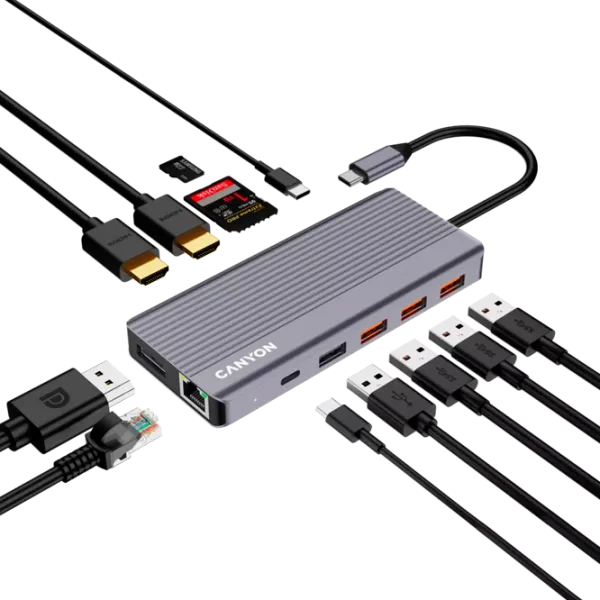 Adaptor Canyon DS-16 USB Type-C / Silver photo 4