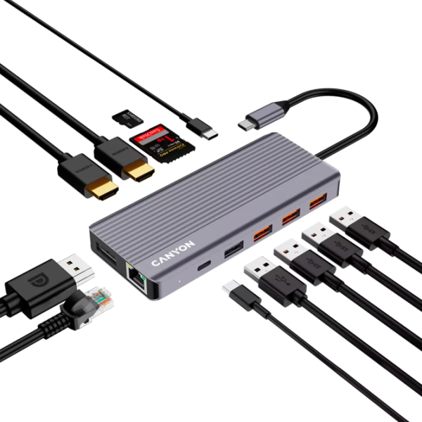 Adaptor Canyon DS-16 USB Type-C / Silver photo 4