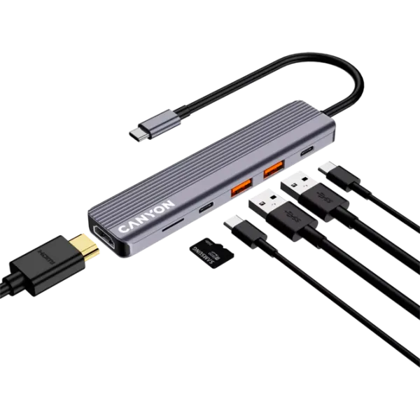 Adaptor Canyon DS-17 USB Type-C / Silver photo 3