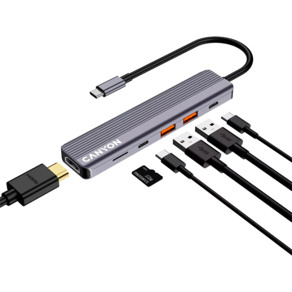Adaptor Canyon DS-17 USB Type-C / Silver photo 3