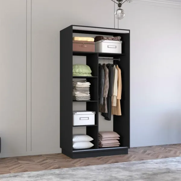 Dulap Mobildor-Lux Fox 170 x 60 x 220 / PAL / Antracite photo 2 Dulap Mobildor-Lux Fox 170 x 60 x 220 / PAL / Antracite photo 2