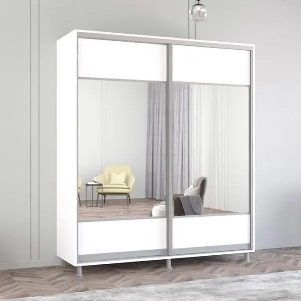 Dulap Mobildor-Lux ARON S K1 190 x 60 x 200 / PAL / Alb photo 3