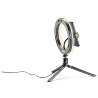Trepied cu lampă Cellularline Selfie Ring 200 mm Black photo 2