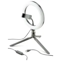 Trepied cu lampă Cellularline Selfie Ring 200 mm Black photo 4