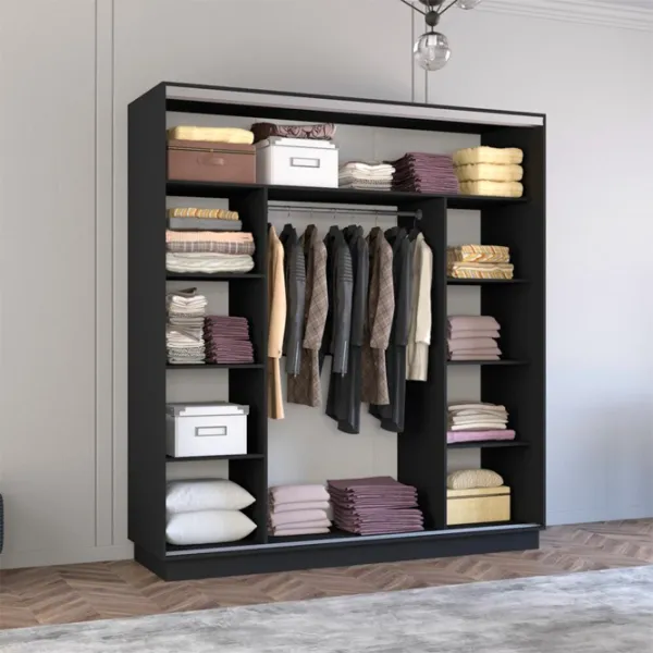 Шкаф Mobildor-Lux Fox 190 x 60см x 200 / ЛДСП / Антрацит photo 2