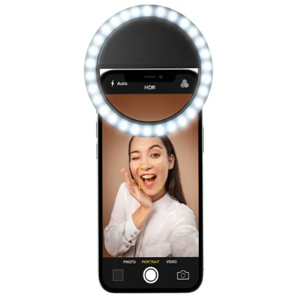 Lampă circulară Cellularline Selfie Ring Pocket  Black photo 3