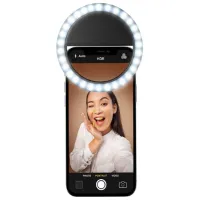Lampă circulară Cellularline Selfie Ring Pocket Black photo 3