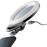 Lampă circulară Cellularline Selfie Ring Pocket Black photo 4