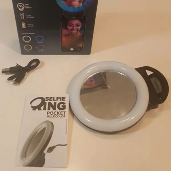 Lampă circulară Cellularline Selfie Ring Pocket  Black photo 8