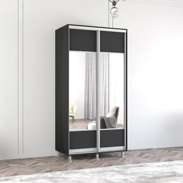 Шкаф Mobildor-Lux ARON S K1 120 x 60см x 210 / ЛДСП / Antracit photo 2