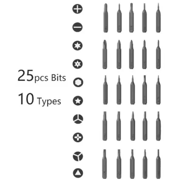 Аккумуляторная отвертка Xiaomi Duka ATuMan E1 Electric Screwdriver Количество в наборе: 25 photo 5