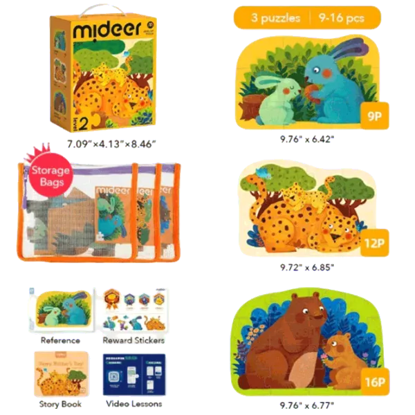 Puzzle Mideer Мать и ребенок 2.5+/ Количество деталей: 37 photo 2