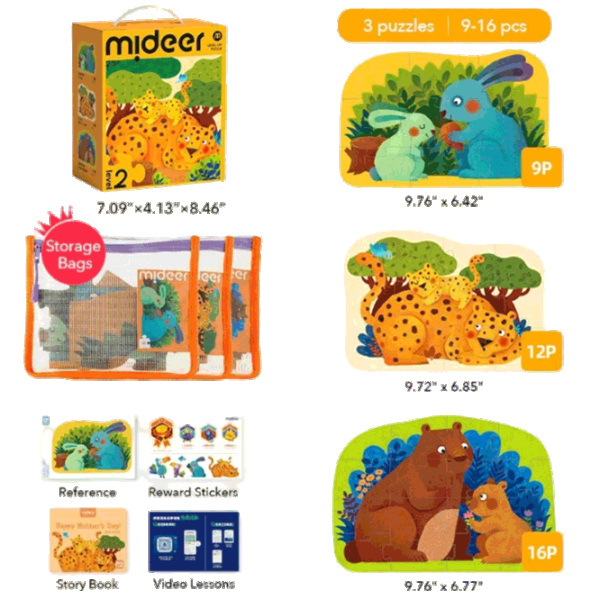 Puzzle Mideer Мать и ребенок 2.5+/ Количество деталей: 37 photo 2