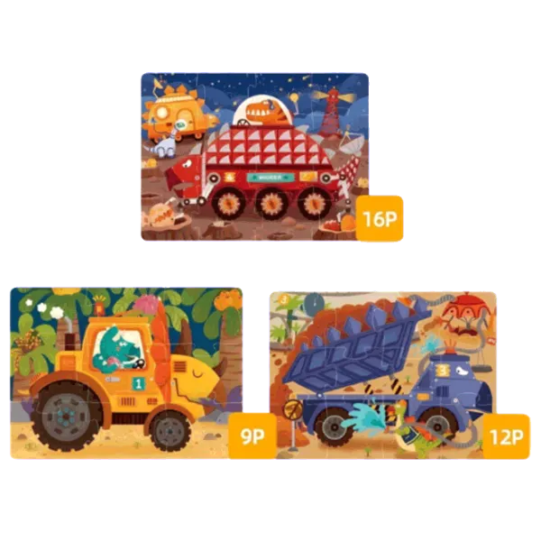 Puzzle Mideer Dinozauri echipamente de construcție 2.5+/ Numărul de piese: 37 photo 1 Puzzle Mideer Dinozauri echipamente de construcție 2.5+/ Numărul de piese: 37 photo 1