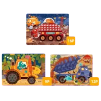 Puzzle Mideer Dinozauri echipamente de construcție 2.5+/ Numărul de piese: 37