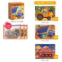 Puzzle Mideer Dinozauri echipamente de construcție 2.5+/ Numărul de piese: 37 photo 2