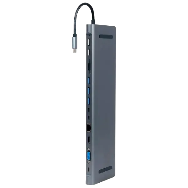 Адаптер Hub Cablexpert A-CM-COMBO9-02 USB Type-C / Серебряный photo 1