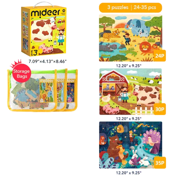 Puzzle Mideer Scenes from Animal Life 3+/ Количество деталей: 89  photo 2