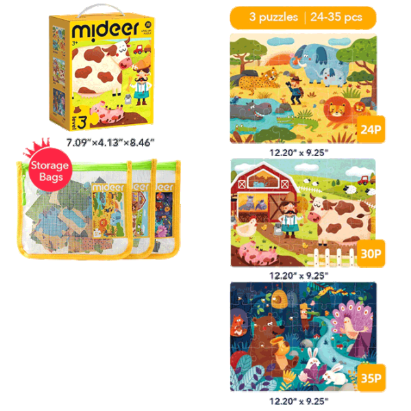 Puzzle Mideer Scenes from Animal Life 3+/ Количество деталей: 89  photo 2