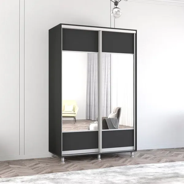 Шкаф Mobildor-Lux ARON S K1 130 x 60см x 200 / ЛДСП / Antracit photo 2