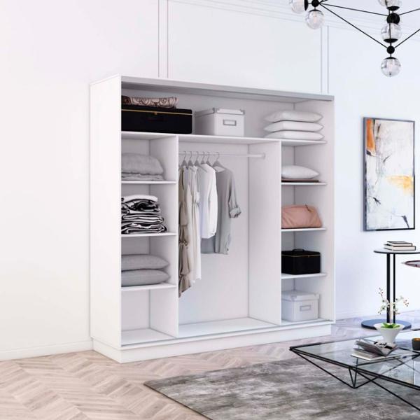 Шкаф Mobildor-Lux Fox 190 x 60см x 240 / ЛДСП / White photo 2