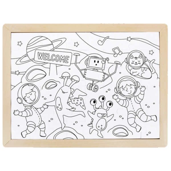 Puzzle Hape Space Friends 4+/ Количество деталей: 48 photo 2 Puzzle Hape Space Friends 4+/ Количество деталей: 48 photo 2