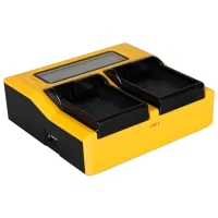 Încărcător pentru acumulator foto Patona Dual LCD USB  / Yellow