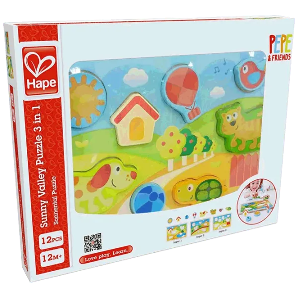 Puzzle Hape Sunny Valley 1+/ Numărul de piese: 12 photo 1