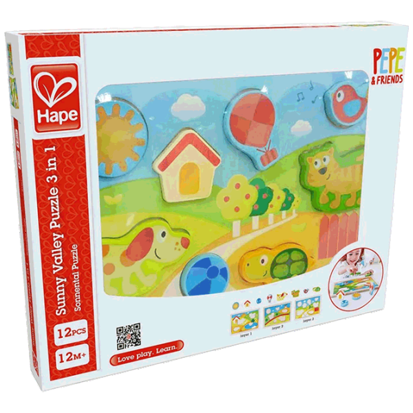 Puzzle Hape Sunny Valley 1+/ Numărul de piese: 12 photo 1