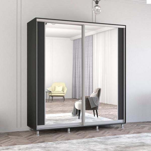 Шкаф Mobildor-Lux ARON P K2 190 x 60см x 210 / ЛДСП / Antracit photo 2