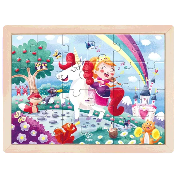 Puzzle Hape Unicorn Friends 3+/ Количество деталей: 24 photo 1