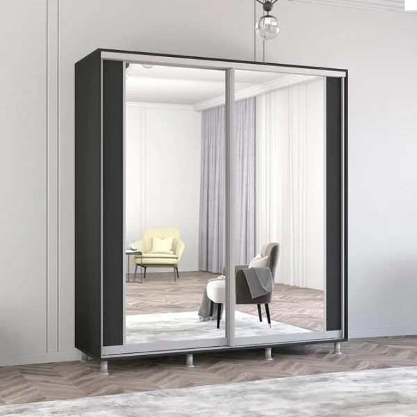 Шкаф Mobildor-Lux ARON P K2 190 x 60см x 230 / ЛДСП / Antracit photo 3