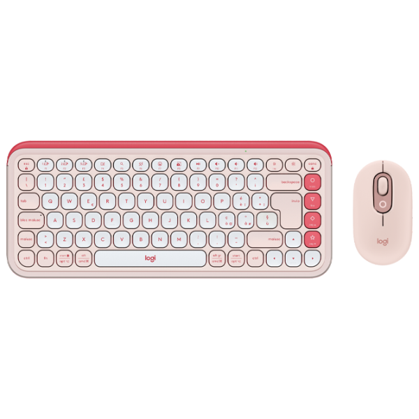 Tastatura & Mouse Logitech POP ICON Wireless Fără fir / Rose photo 1