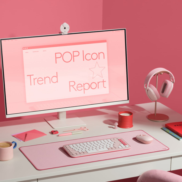 Tastatura & Mouse Logitech POP ICON Wireless Fără fir / Rose photo 3