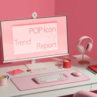 Tastatura & Mouse Logitech POP ICON Wireless Fără fir / Rose photo 3