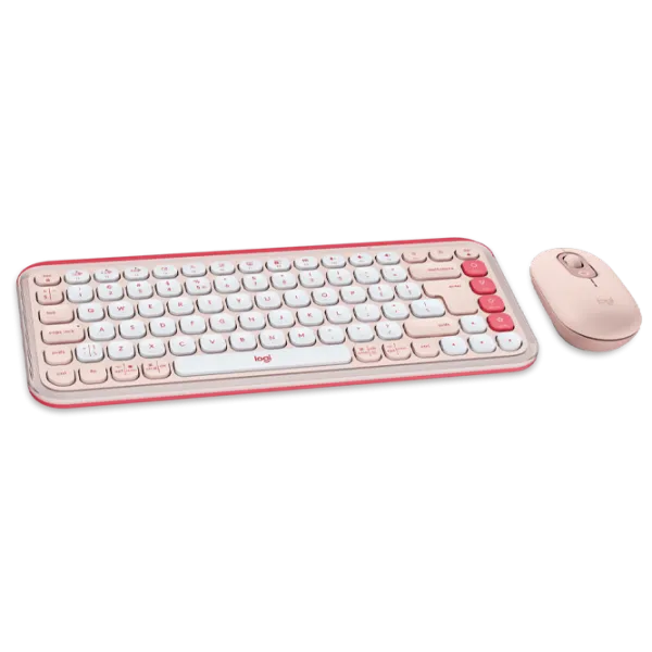 Tastatura & Mouse Logitech POP ICON Wireless Fără fir / Rose photo 4