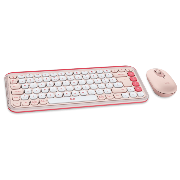 Tastatura & Mouse Logitech POP ICON Wireless Fără fir / Rose photo 4