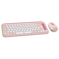Tastatura & Mouse Logitech POP ICON Wireless Fără fir / Rose photo 4