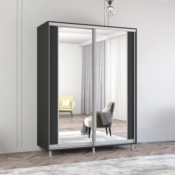 Шкаф Mobildor-Lux ARON P K2 160 x 60см x 240 / ЛДСП / Antracit photo 2