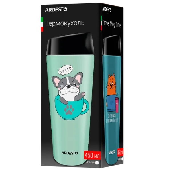 Термокружка Ardesto Classic AR2645DG Зеленый 0.45л photo 6 Термокружка Ardesto Classic AR2645DG Зеленый 0.45л photo 6