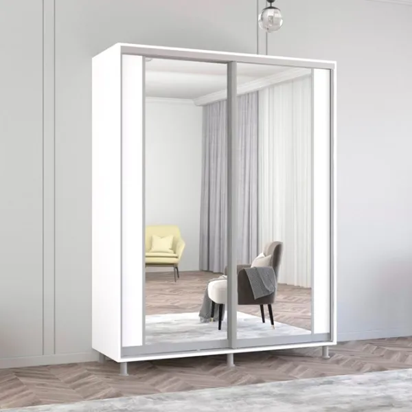 Шкаф Mobildor-Lux ARON P K2 180 x 60см x 200 / ЛДСП / Белый photo 2